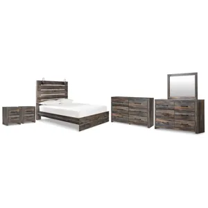 Drystan Queen Panel Bed, 2 Dressers, Mirror and 2 Nightstands