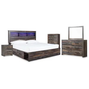 Drystan King Storage Bed, Dresser, Mirror, Chest and Nightstand