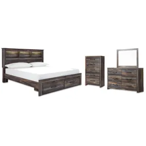 Drystan King Storage Bed, Dresser, Mirror and Chest