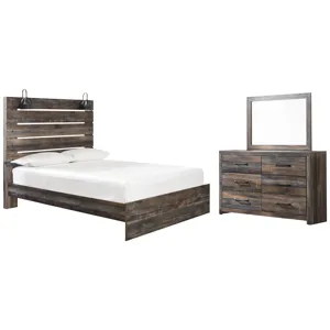 Drystan Queen Panel Bed, Dresser and Mirror