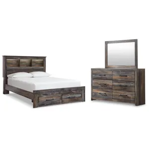 Drystan Queen Bookcase Storage Bed, Dresser and Mirror