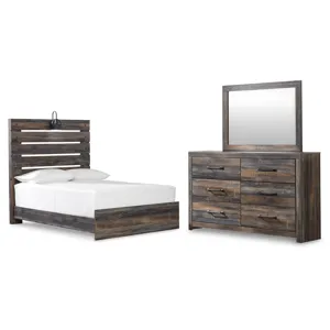 Drystan Full Panel Bed, Dresser and Mirror