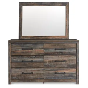 Drystan Queen Bookcase Panel Bed, Dresser, Mirror Chest and Nightstand