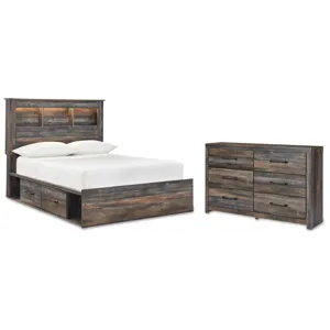 Drystan Full Bookcase Storage Bed and Dresser