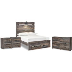 Drystan Full Storage Bed, Dresser and 2 Nightstands
