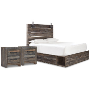 Drystan Queen Panel Storage Bed and 2 Nightstands