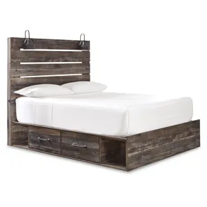Drystan Queen Panel Storage Bed, Dresser, Mirror, Chest and Nightstand