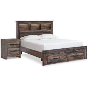 Drystan Full Bookcase Storage Bed and Nightstand