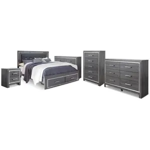 Lodanna King Storage Bed, 2 Dressers, Cheat and Nightstand
