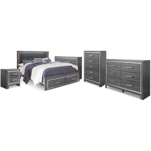 Lodanna King Storage Bed, 2 Dressers, Cheat and Nightstand