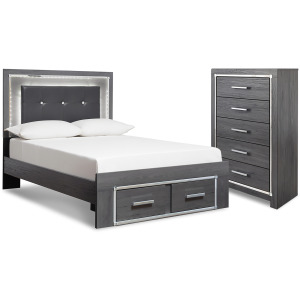 Lodanna Full Upholstered Panel Storage Bed and Chest
