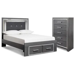 Lodanna Full Upholstered Panel Storage Bed and Chest