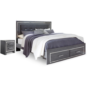 Lodanna King Storage Bed and Nightstand
