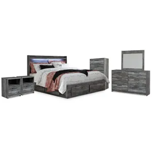 Baystorm King Storage Bed, Dresser, Mirror, Chest and 2 Nightstands