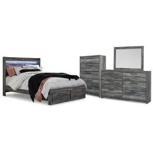 Baystorm Queen Storage Bed, Dresser, Mirror and Chest