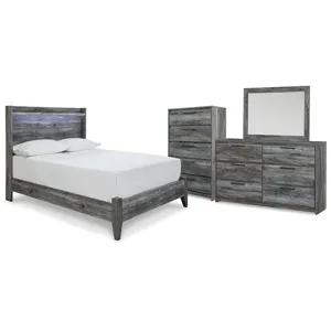 Baystorm Full Panel Bed, Dresser, Mirror and Chest