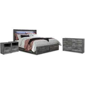 Baystorm King Storage Bed, Dresser and 2 Nightstands