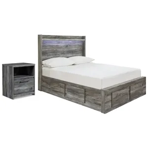 Baystorm Full Panel Storage Bed and Nightstand