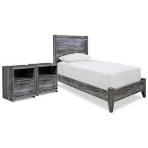 Baystorm Twin Panel Bed and 2 Nightstands