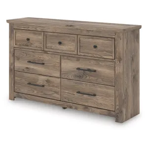Rusticott Queen Poster Bed, Dresser and Nightstand