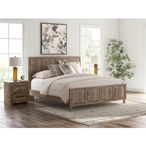 Rusticott King Panel Bed, Dresser, Mirror and Nightstand