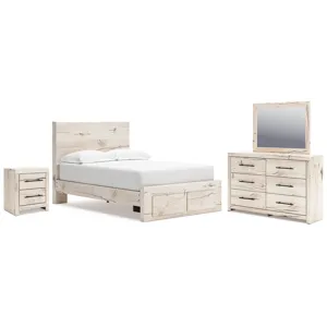 Lawroy Full Panel Storage Bed, Dresser, Mirror and Nightstand