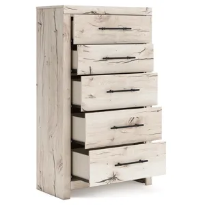 Lawroy King Panel Storage Bed, Dresser, Mirror, Chest and 2 Nightstands