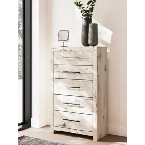 Lawroy King Panel Storage Bed, Dresser, Mirror, Chest and 2 Nightstands