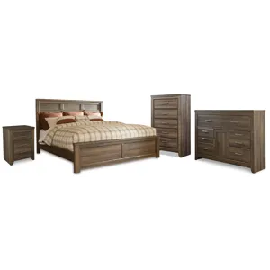 Juararo California King Panel Bed, Dresser, Chest and Nightstand