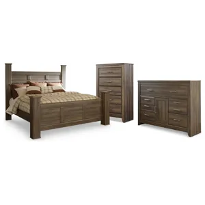 Juararo King Poster Bed, Dresser and Chest