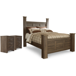 Juararo Queen Poster Bed, and 2 Nightstands