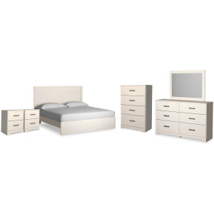 Stelsie King Panel Bed, Dresser, Mirror, Chest and 2 Nightstands