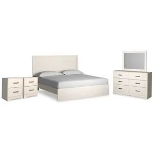 Stelsie King Panel Bed, Dresser, Mirror and Nightstand