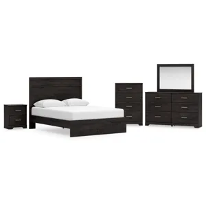 Belachime Queen Panel Bed, Dresser, Mirror, Chest and Nightstand