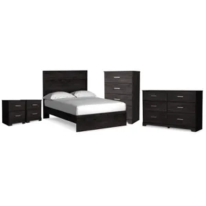 Belachime Full Panel Bed, Dresser, Chest and 2 Nightstands