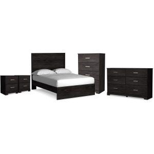 Belachime Full Panel Bed, Dresser, Chest and 2 Nightstands