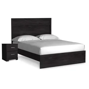 Belachime Queen Panel Bed and Nightstand