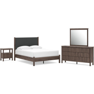 Pamytta Queen Panel Bed, Dresser, Mirror and Nightstand