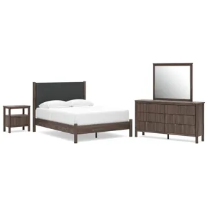 Pamytta Queen Panel Bed, Dresser, Mirror and Nightstand