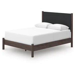 Pamytta Queen Upholstered Panel Bed, Dresser and Mirror