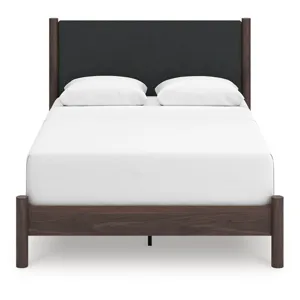 Pamytta Queen Upholstered Panel Bed, Dresser and Mirror