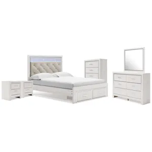 Altyra Queen Storage Bed, Dresser Mirror, Chest and 2 Nightstands