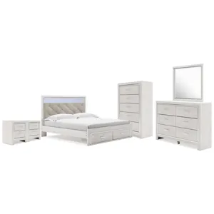 Altyra King Platform Storage Bed, Dresser, Mirror, Chest and 2 Nightstands