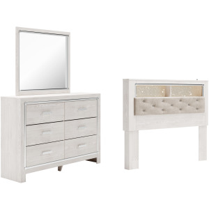 Altyra Queen Bookcase Headboard, Dresser and Mirror