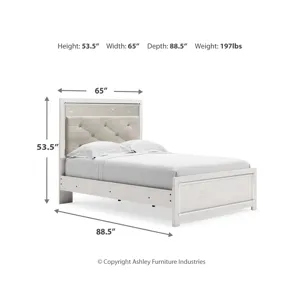 Altyra Full Upholstered Panel Bed, Dresser, Mirror, Chest and Nightstand