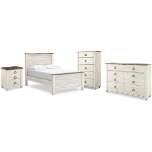 Willowton Full Panel Bed, Dresser, Chest and Nightstand