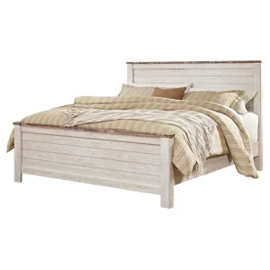 Willowton King Panel Bed, Dresser, Mirror and 2 Nightstands