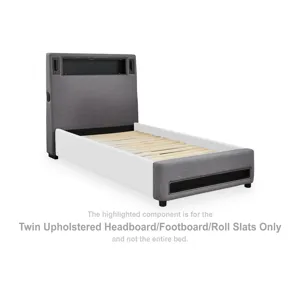 Verishaw Twin Upholstered Headboard/Footboard/Roll Slats