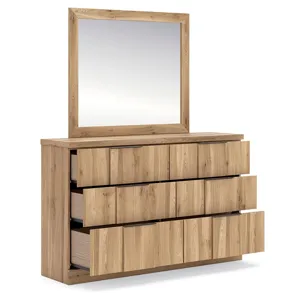 Rowden Queen Panel Platform Bed, Dresser and Mirror