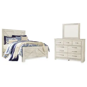 Bellaby Queen Crossbuck Panel Bed, Dresser and Mirror